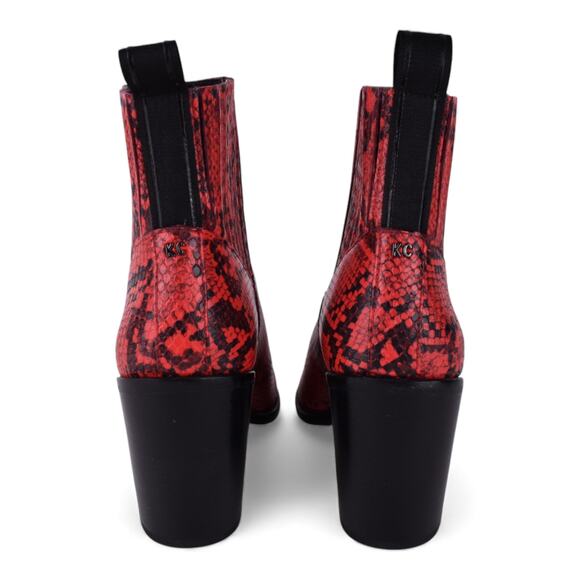 Kenneth Cole Women’s West Side Red Snake-Print Bootie – Size 9 - Picture 6 of 8